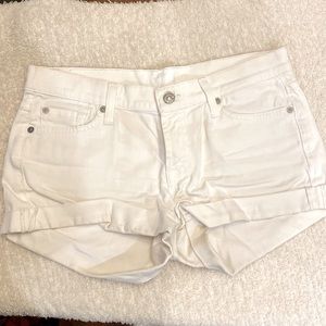 White jean shorts